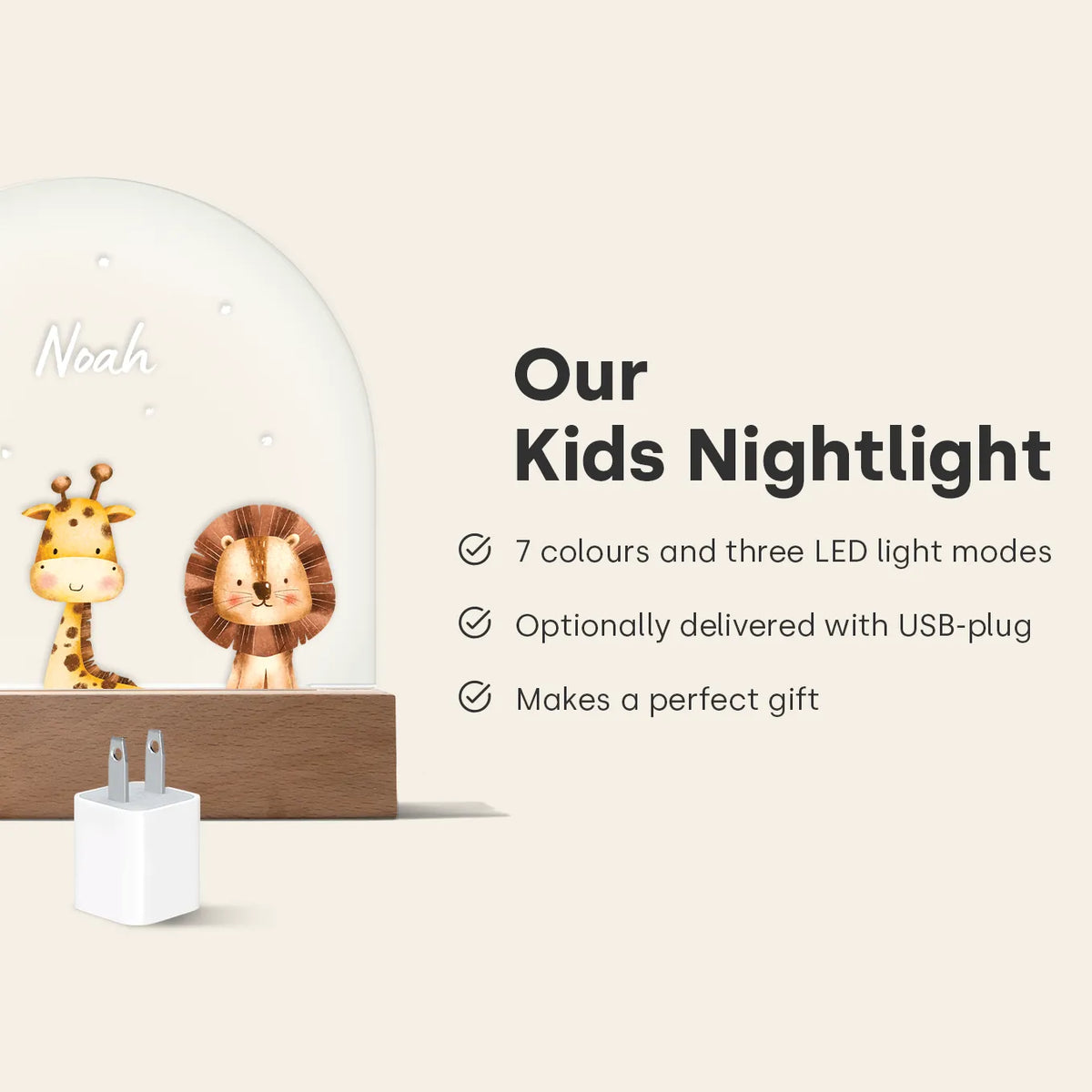 Personalized Night Light "Favorite Animal" — View 8