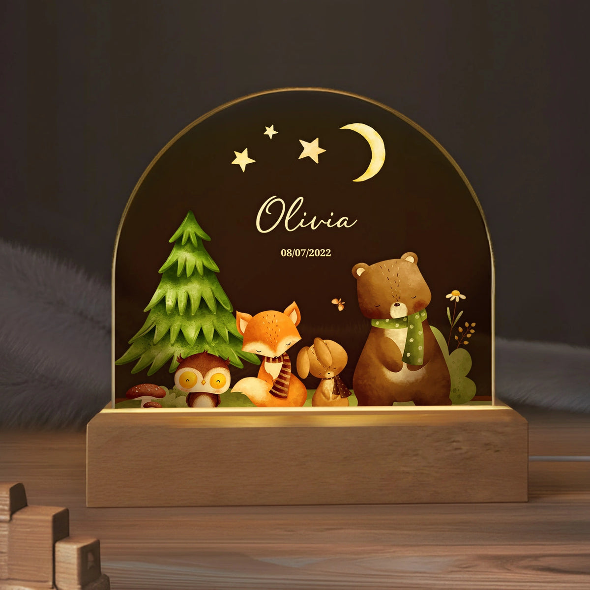 Personalized Night Light "Forest Animals"