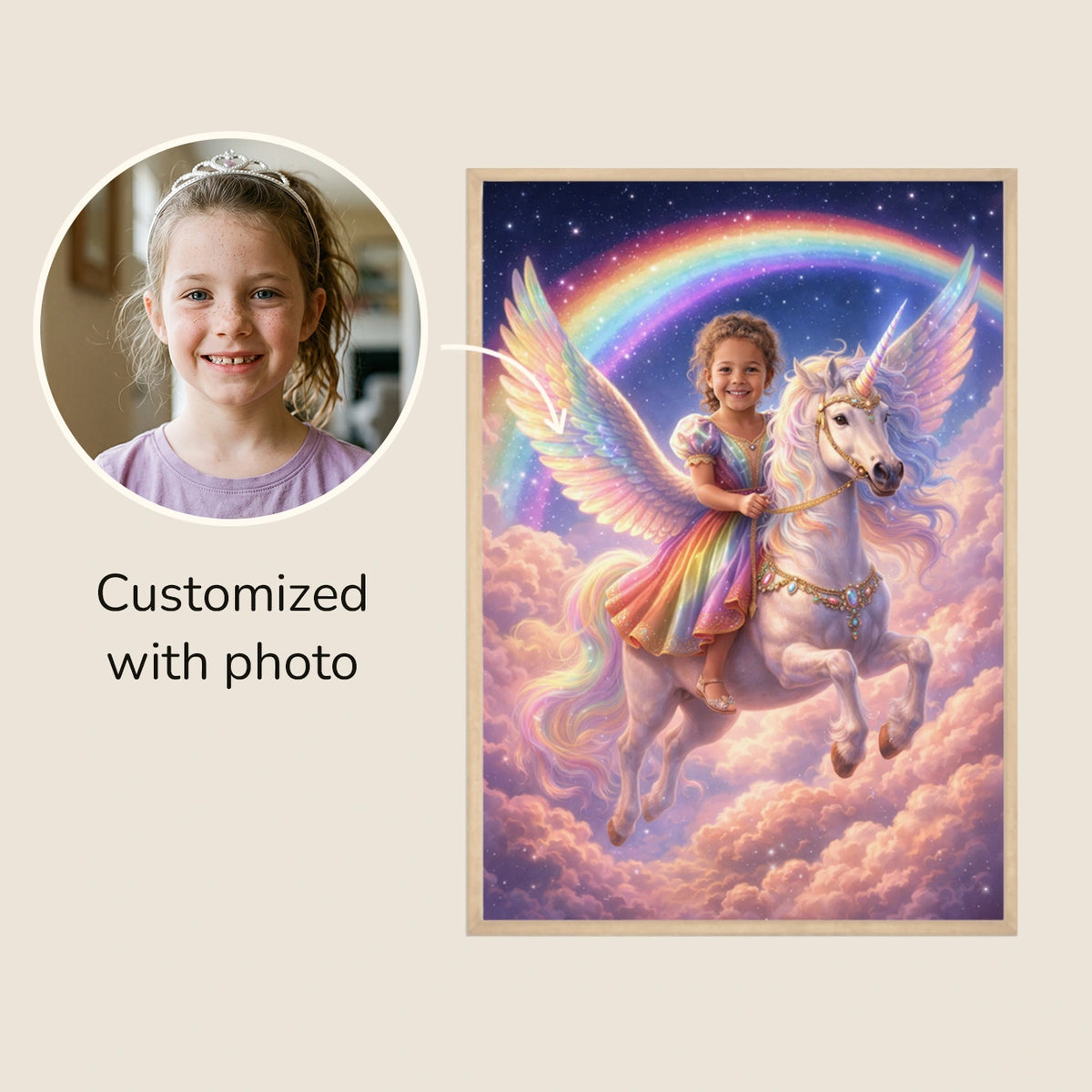 Personalized "Flying Unicorn Princess" Poster — View 7