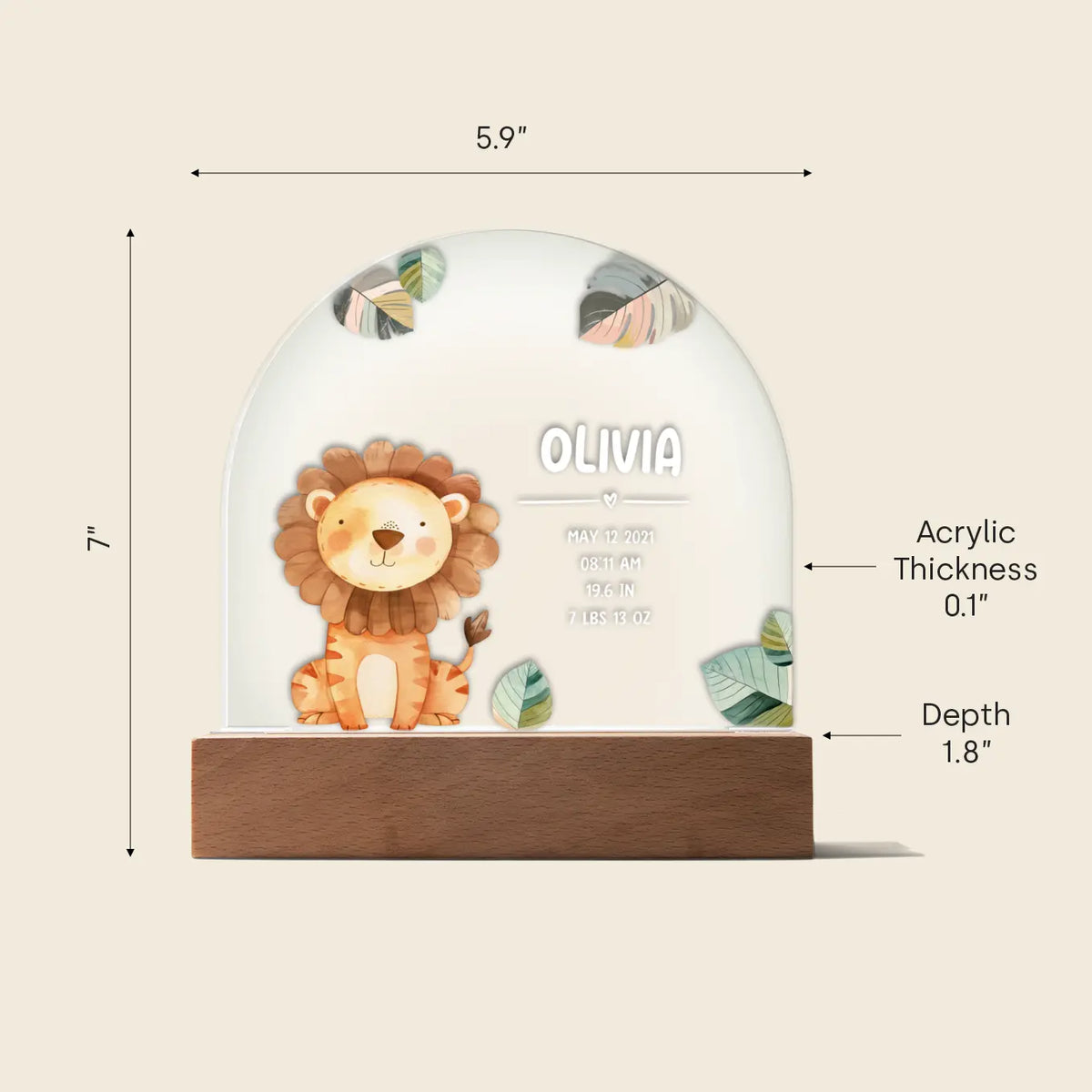 Personalized Night Light "Dream Animal" — View 10