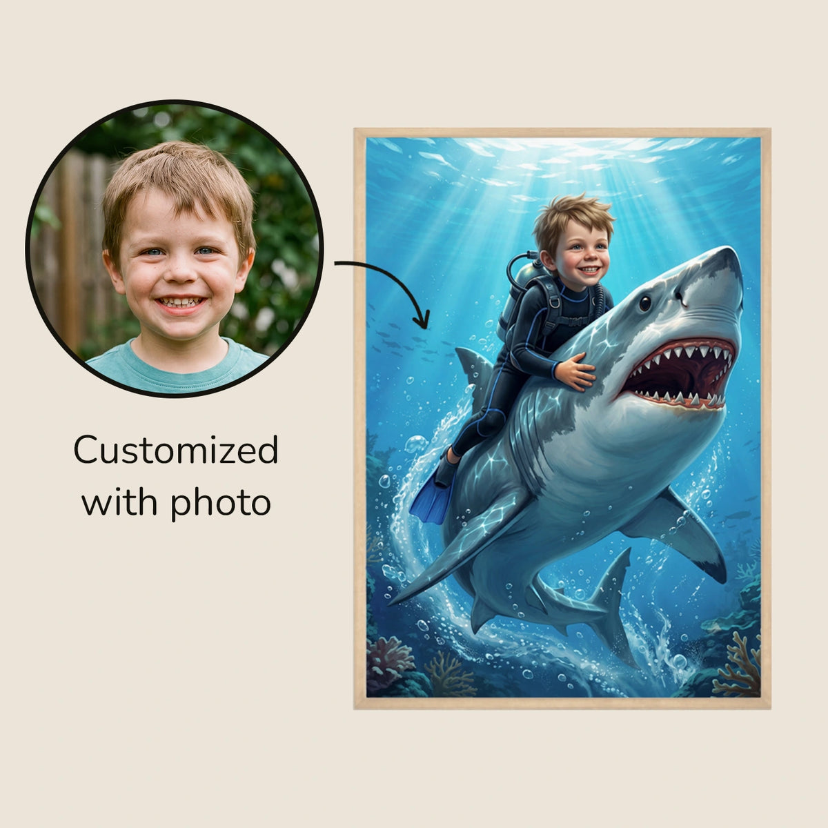 Personalized Kids Poster "Shark" — View 8