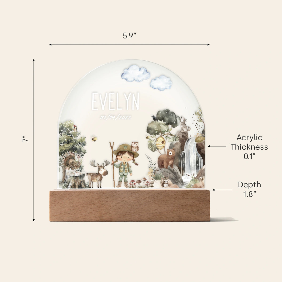 Personalized Night Light "Wilderness" — View 8