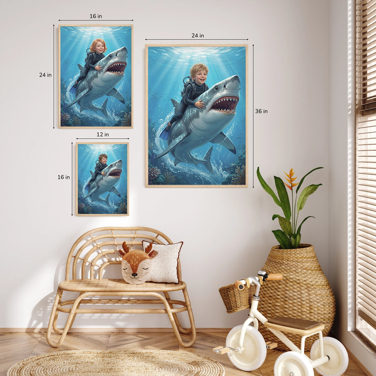 Personalized Kids Poster "Shark" — View 7