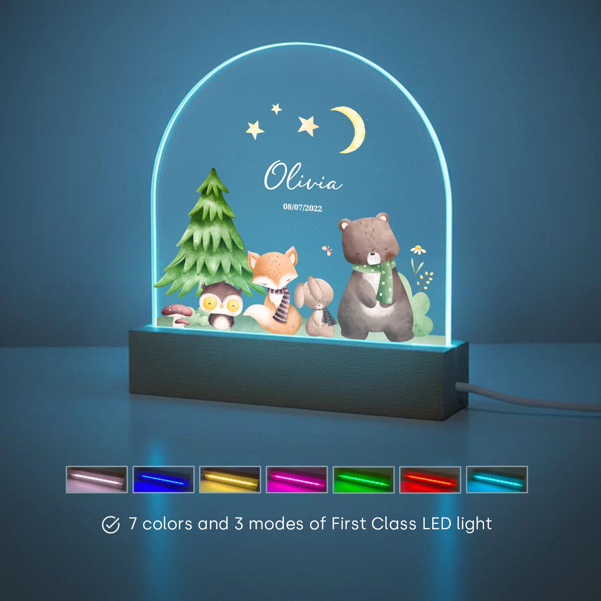 Personalized Night Light "Forest Animals" — View 7