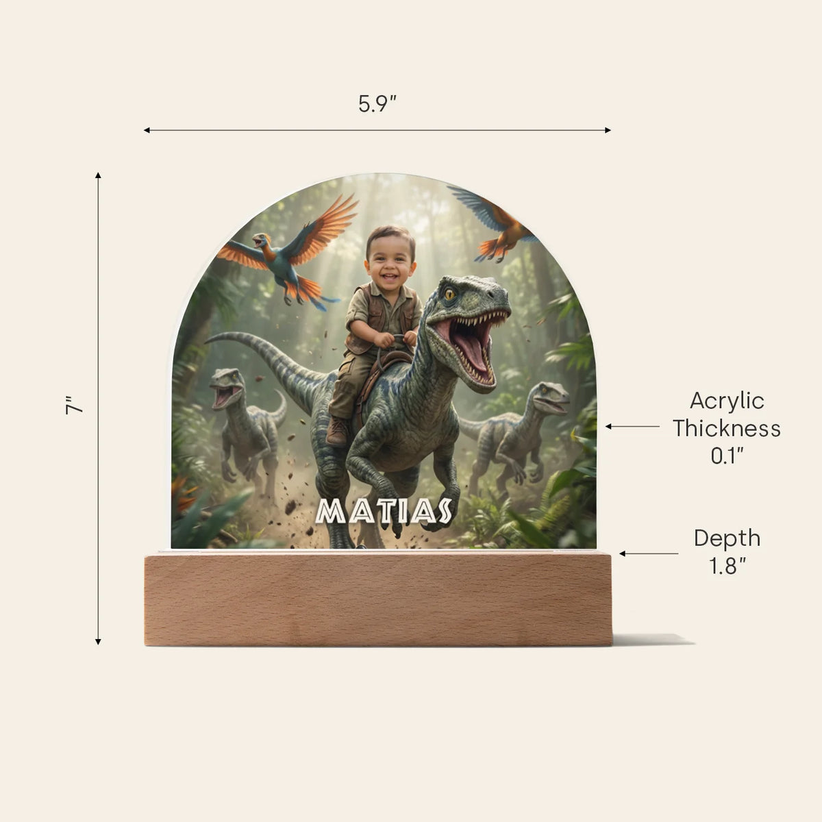 Personalized Night Light "Dino" — View 9