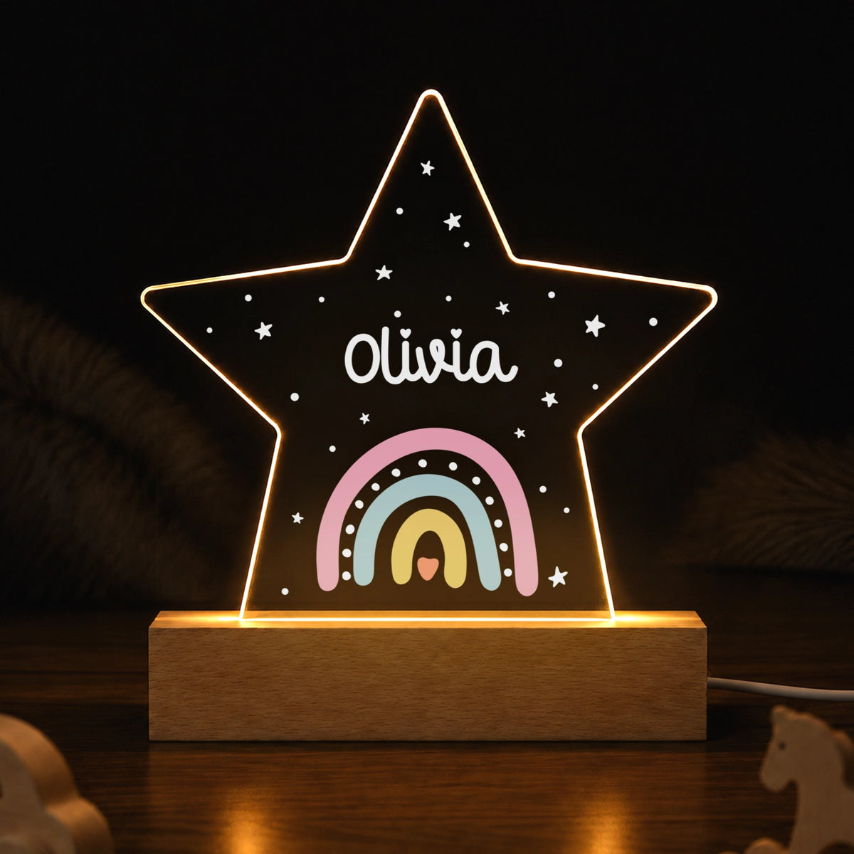 Personalized Night Light Star "Rainbow"