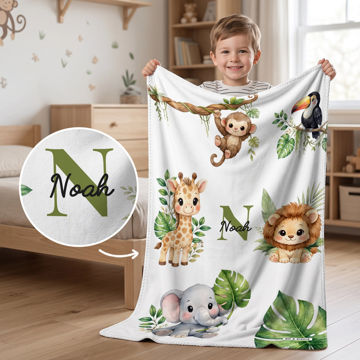 Personalized Blanket "Safari Animals"