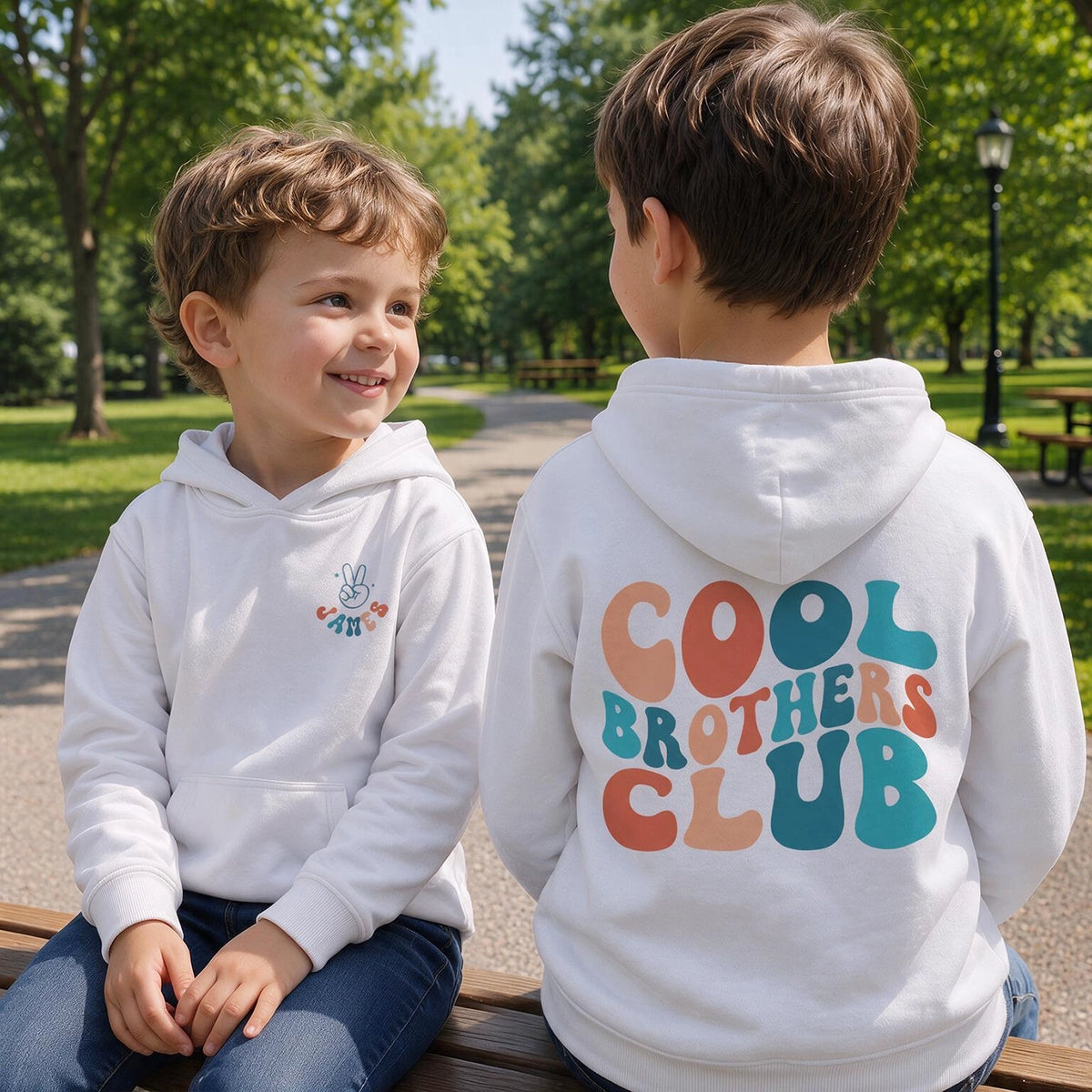 Personalized Kids' Hoodie "Cool Brothers"
