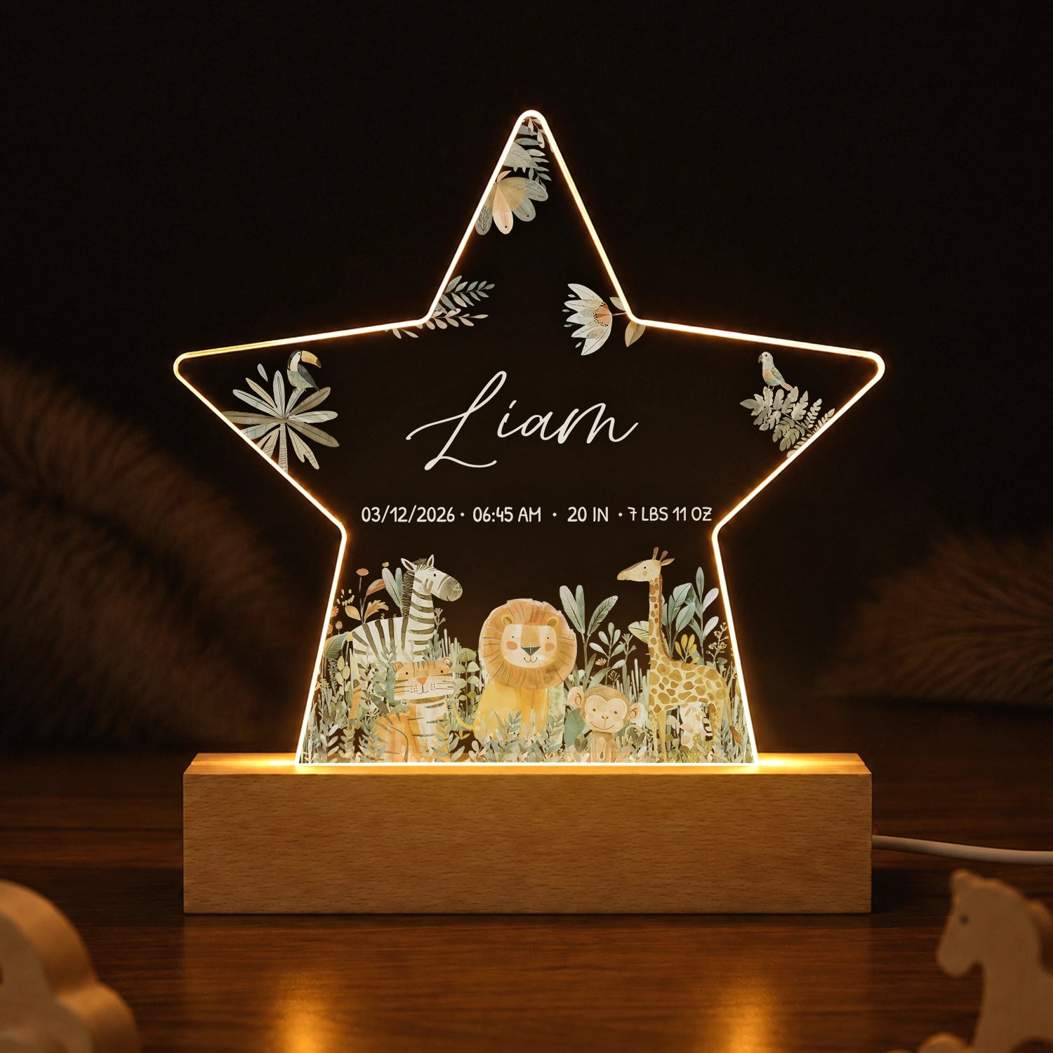 Personalized Star Nightlight "Safari Animals"