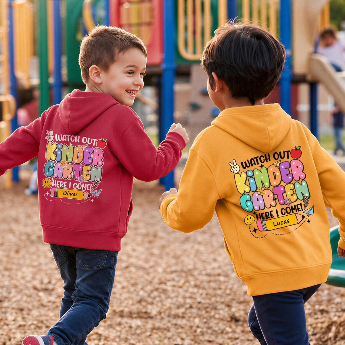 Personalized Kids Hoodie "Kindergarten" — View 3