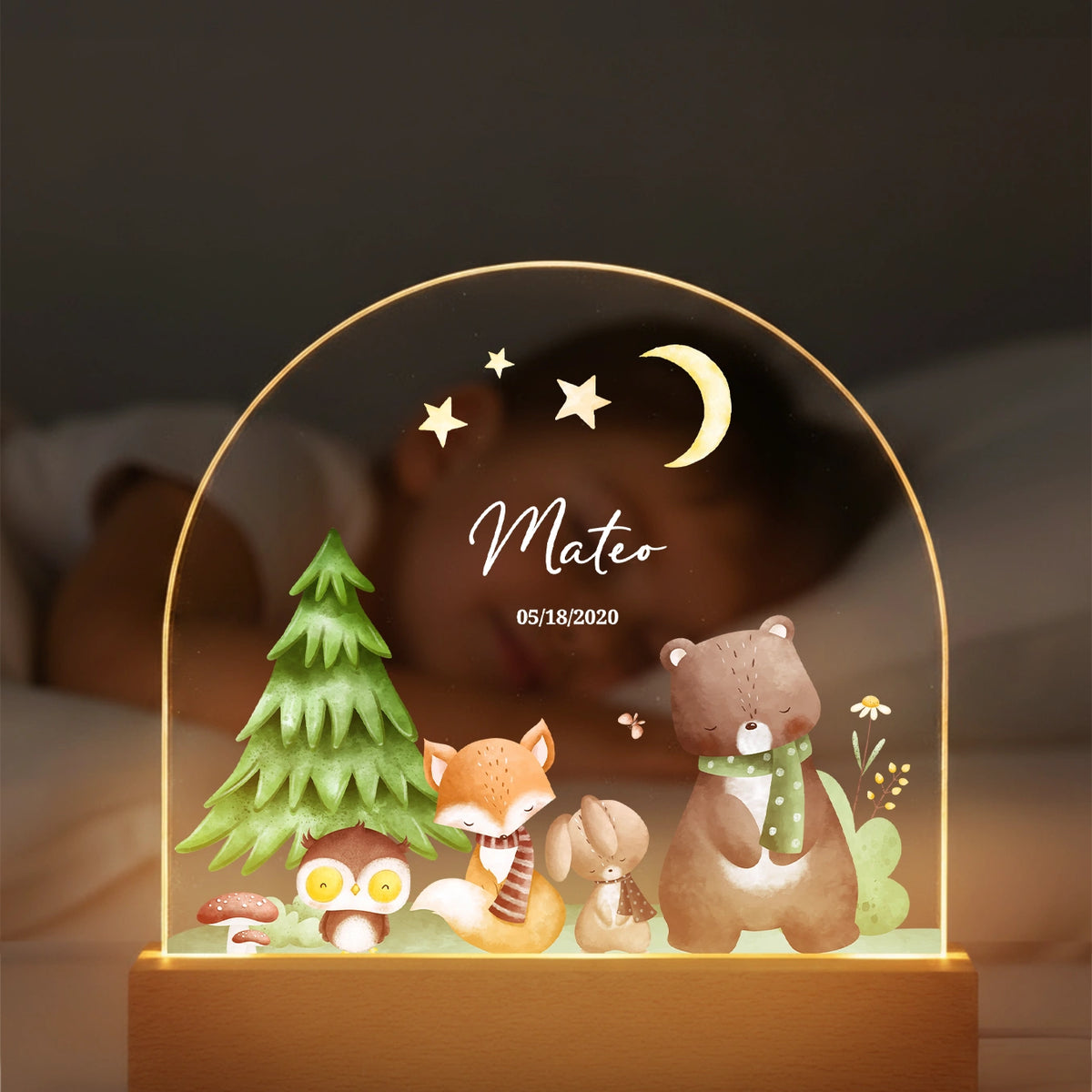 Personalized Night Light "Forest Animals" — View 6