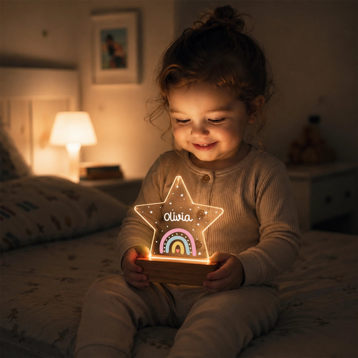 Personalized Night Light Star "Rainbow" β View 4