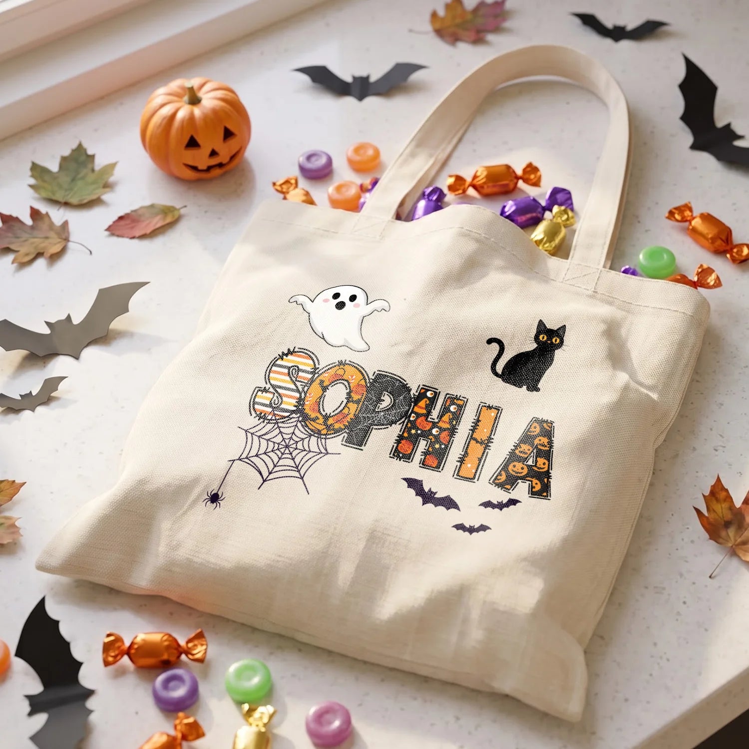 Personalized Fabric Bag "Halloween Name"