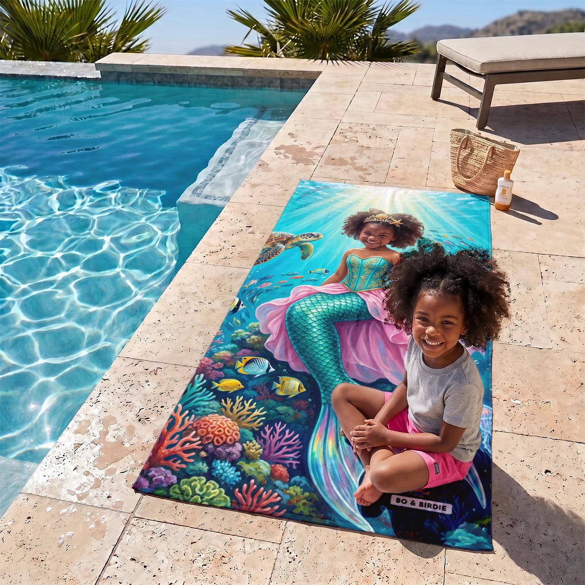 Personalized Beach Towel "Mermaid" — View 3