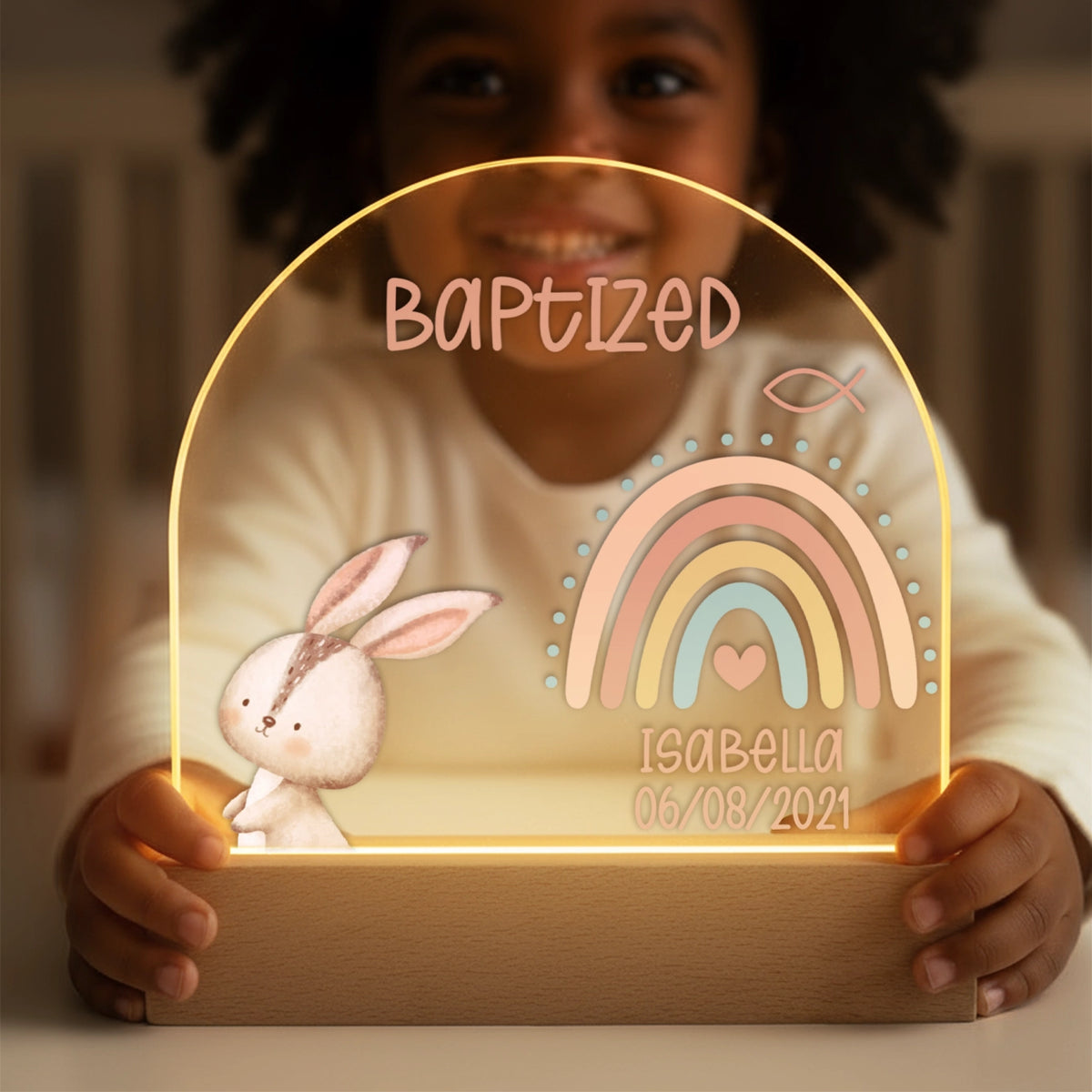 Personalized Night Light "Baptism" — View 4