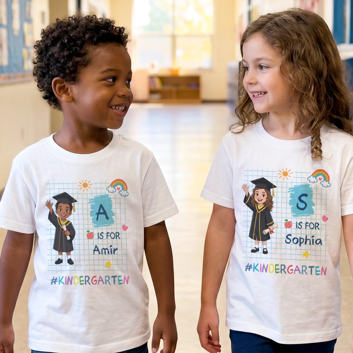 Personalized Kids T-Shirt "A for Amelia" — View 4