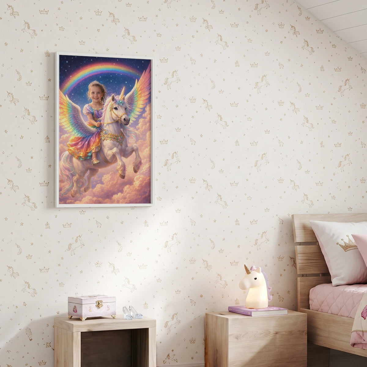 Personalized "Flying Unicorn Princess" Poster — View 4