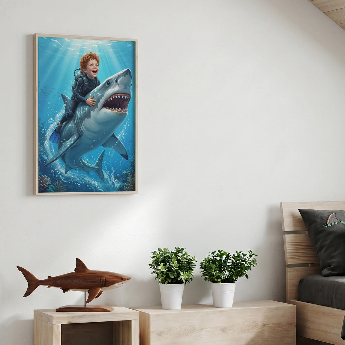 Personalized Kids Poster "Shark" — View 4