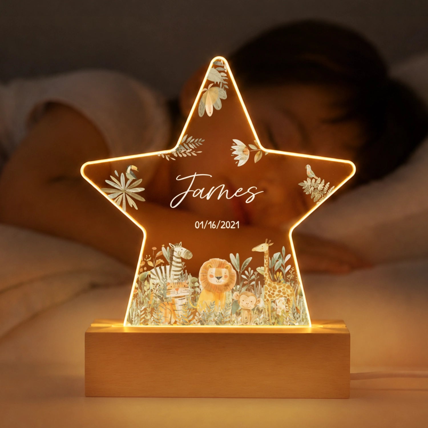 Personalized Star Nightlight "Safari Animals"