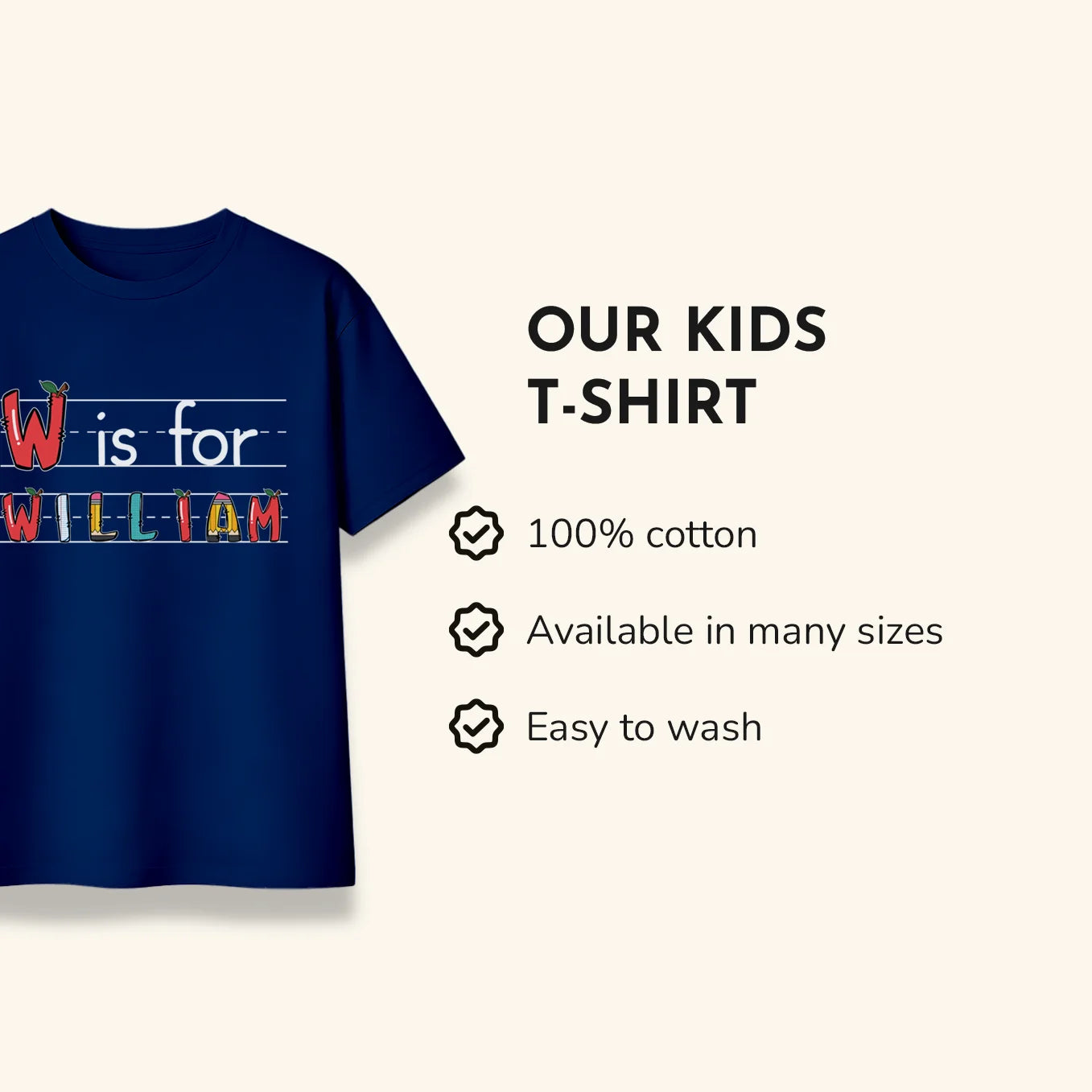 Back-to-School Kids Name T‑Shirt — personalisiertes Geschenk — Ansicht 6