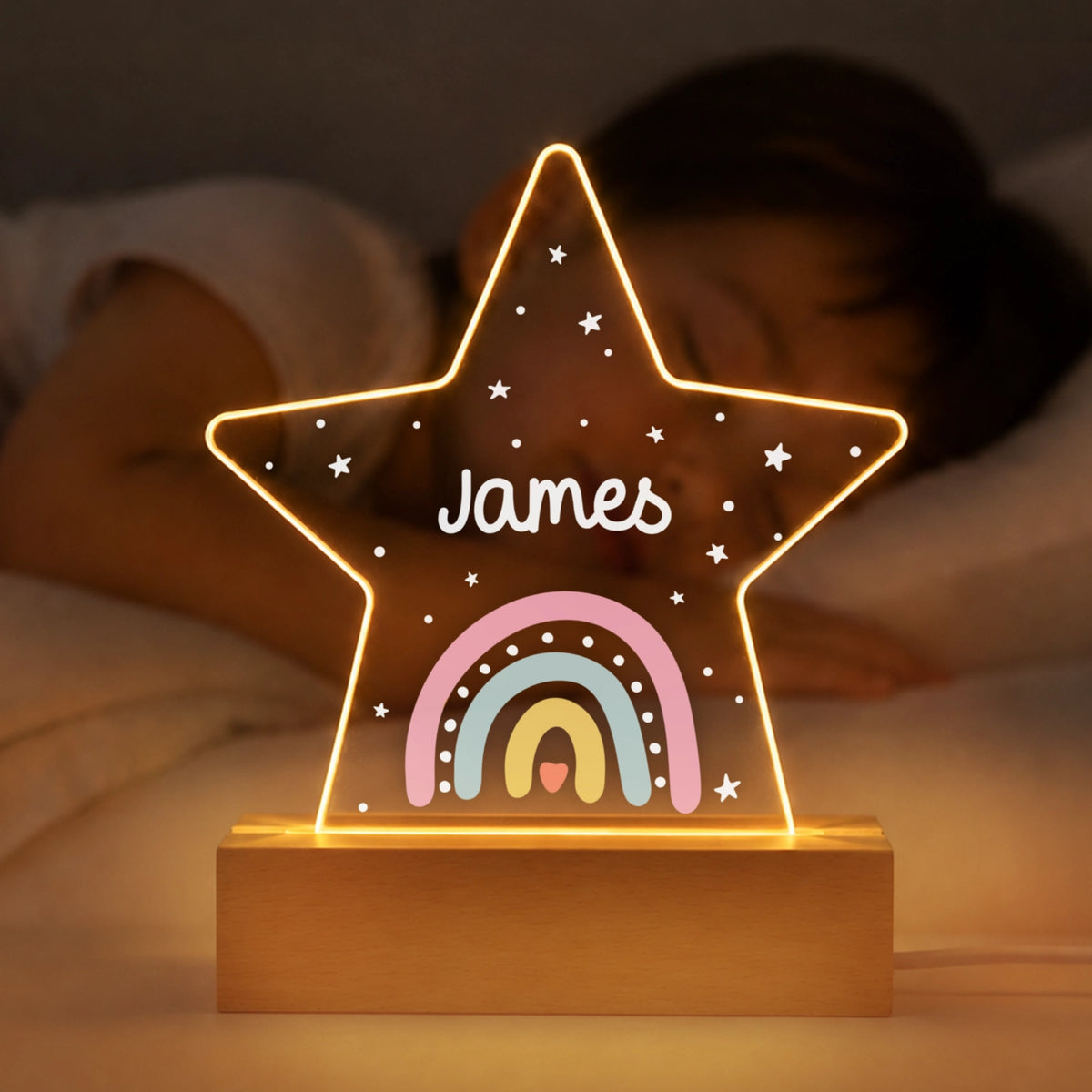 Personalized Night Light Star "Rainbow" β View 7