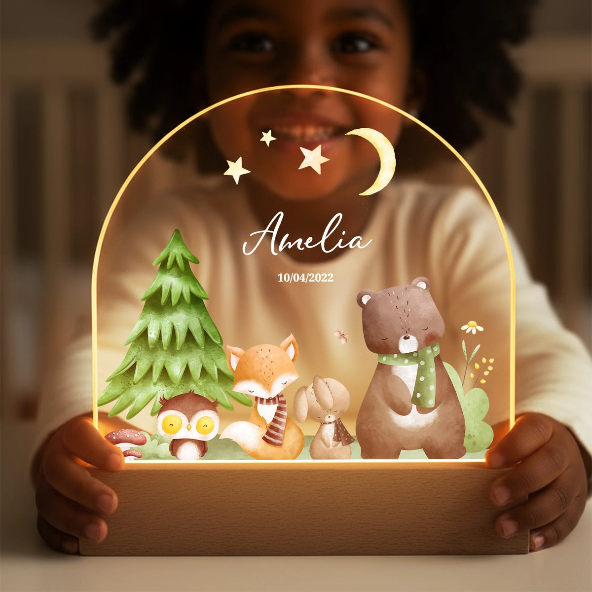 Personalized Night Light "Forest Animals" — View 4