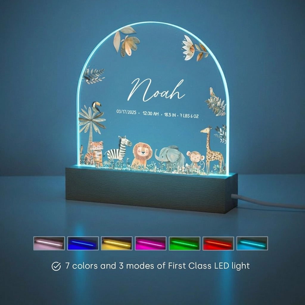 Personalized Night Light "Safari Animals" — View 7