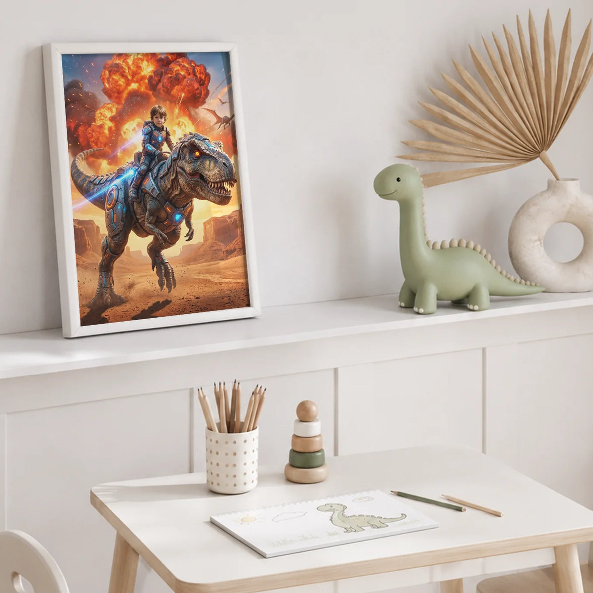Personalized Kids Poster "T-Rex Rider" — View 9