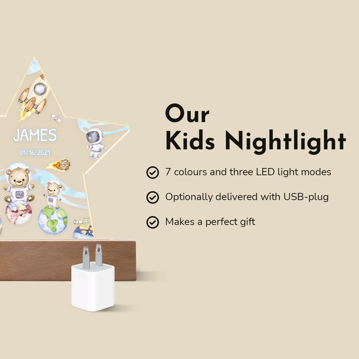 Personalized Star Night Light "Astronaut"