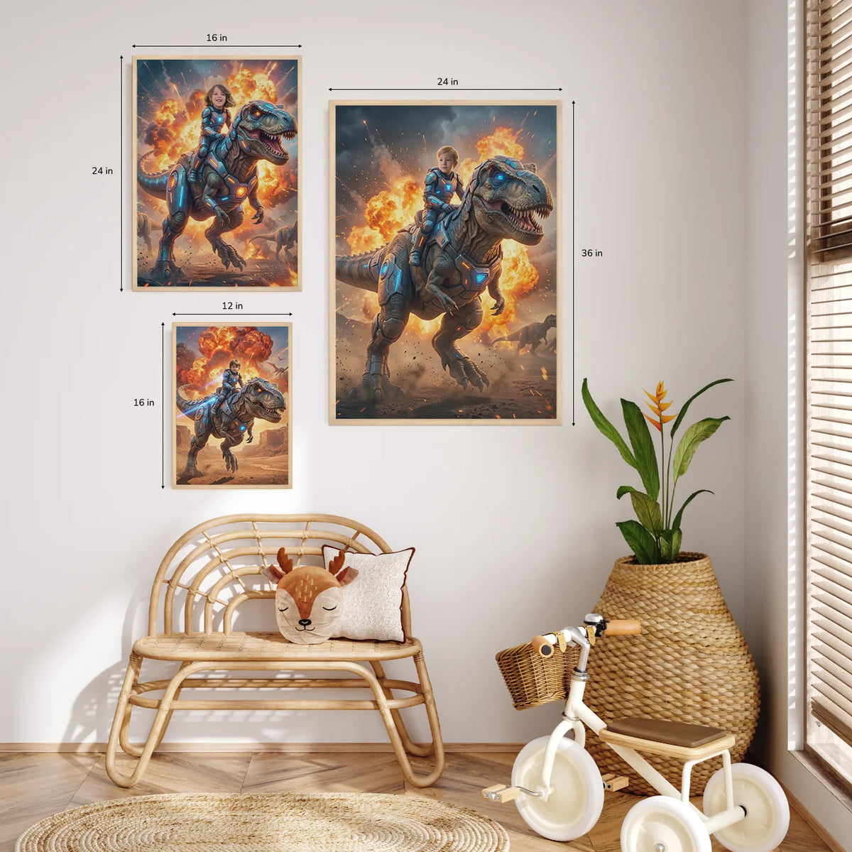 Personalized Kids Poster "T-Rex Rider" — View 10