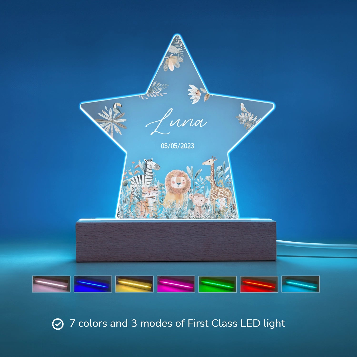 Personalized Star Nightlight "Safari Animals"