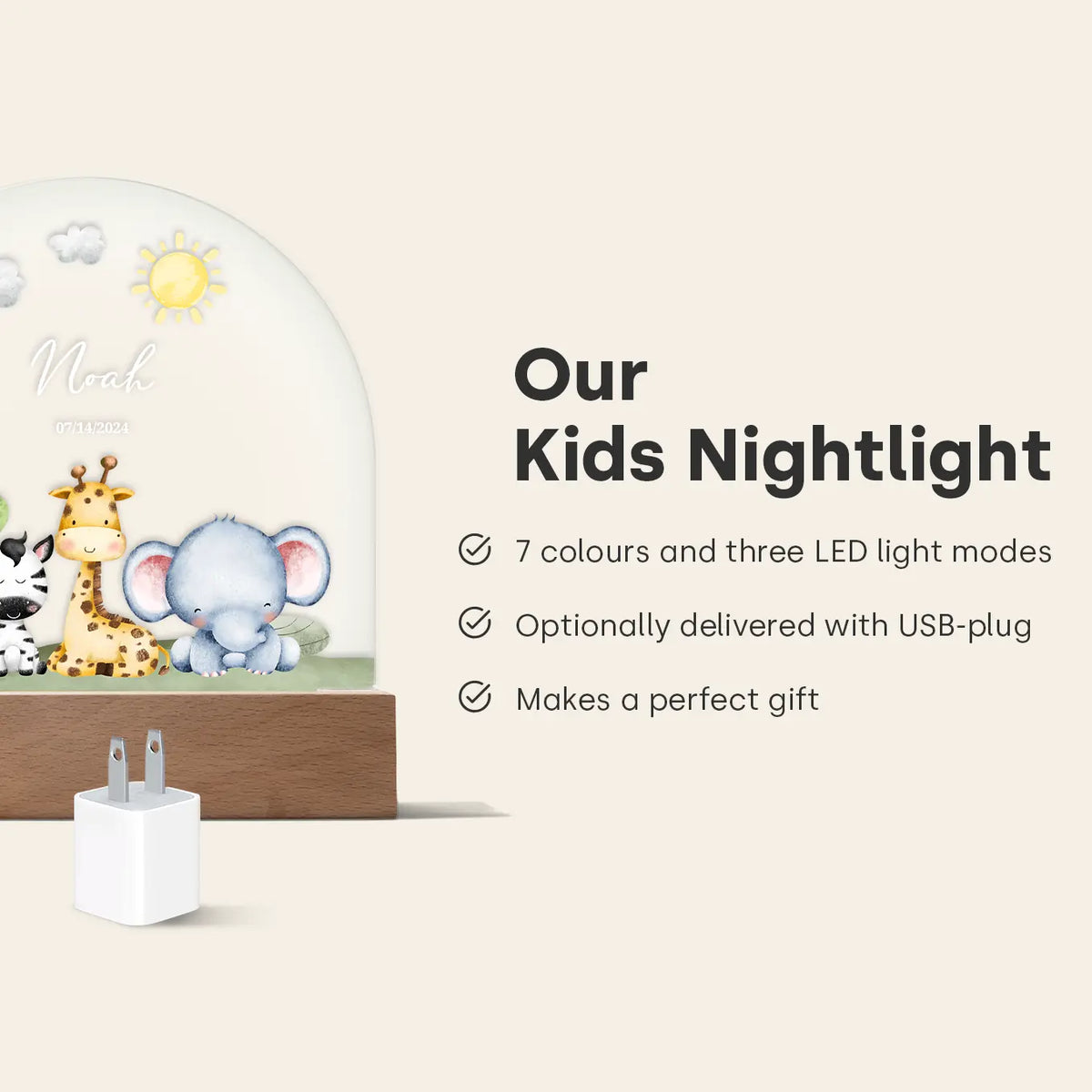 Personalized Night Light "Safari"