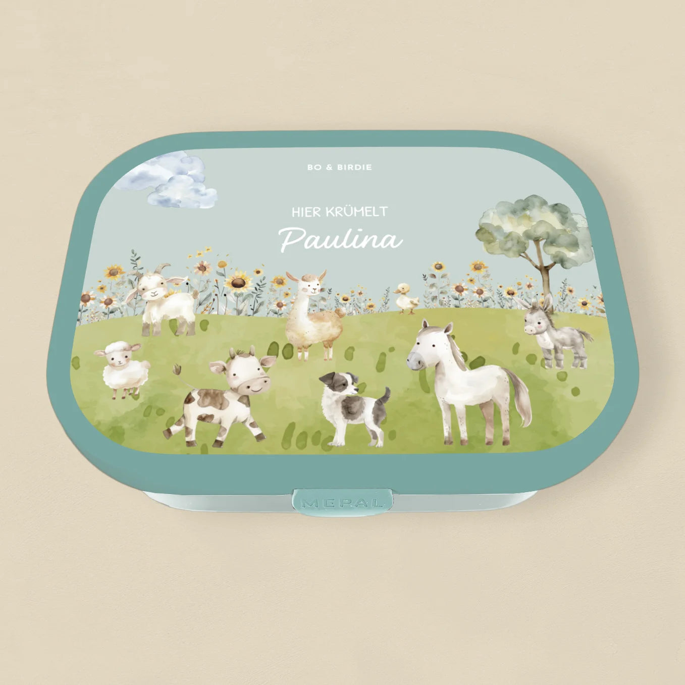 Personalisierte Mepal Brotdose "Bauernhof" Bo & Birdie