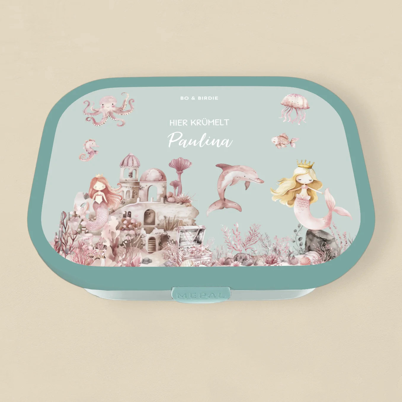 Personalisierte Mepal Brotdose "Meerjungfrau" Bo & Birdie