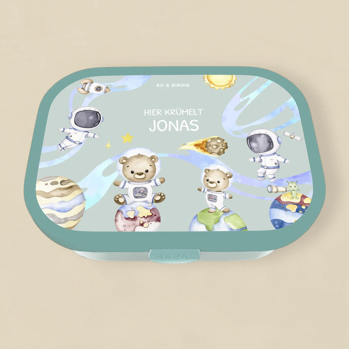 Personalisierte Mepal Brotdose "Astronauten Weltall" Bo & Birdie
