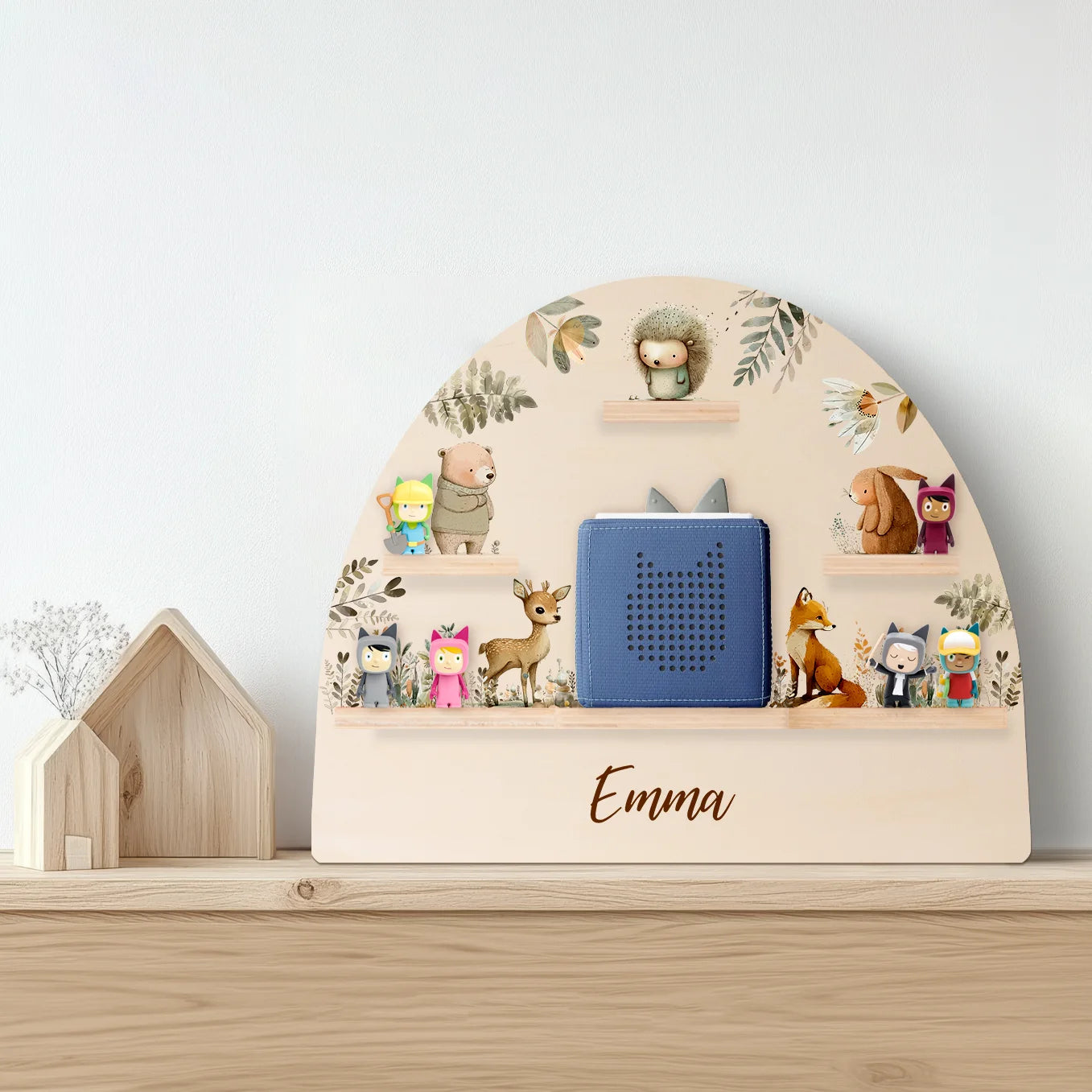 Personalisiertes Toniebox Regal "Aquarell Tiere Wald"