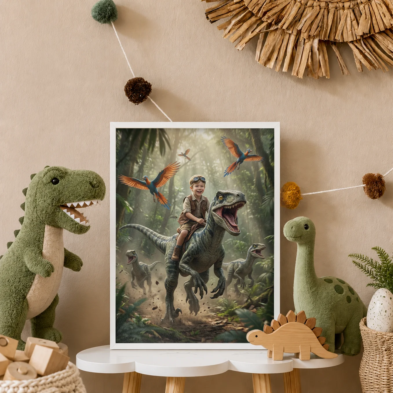 Personalisiertes Kinderposter "Dinosaurier"