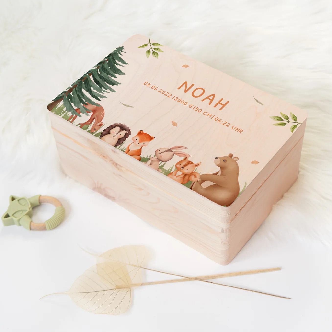 Personalisierte Erinnerungsbox "Waldtiere"