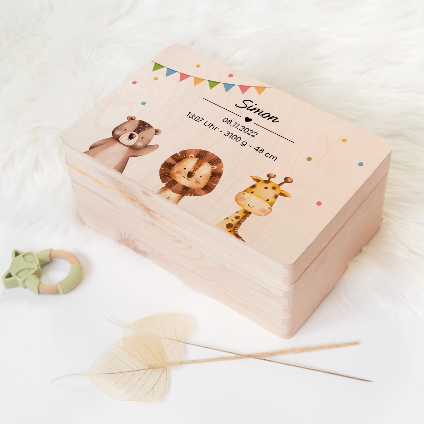 Personalisierte Erinnerungsbox "Konfetti"