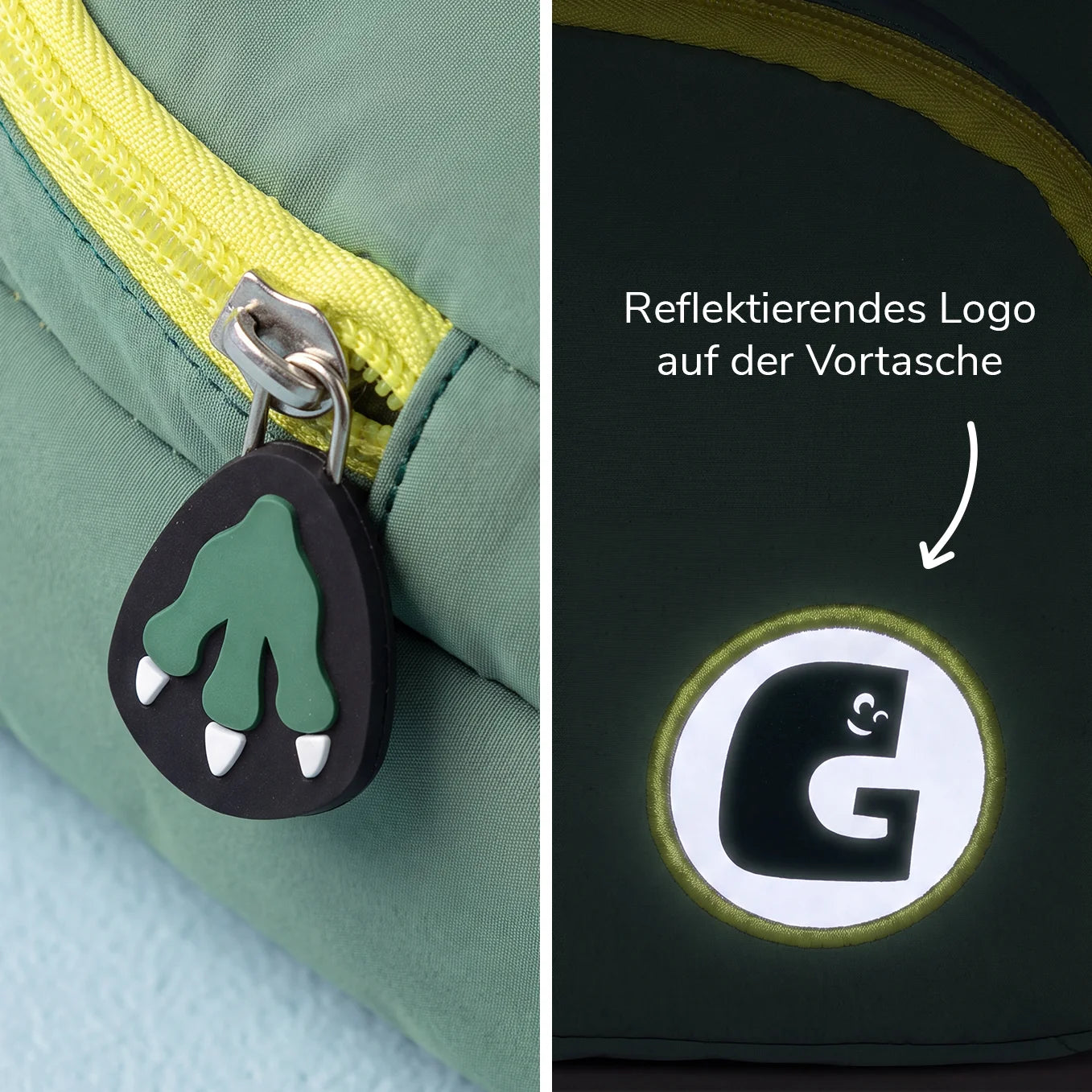 Personalisierter Kinderrucksack "Dino" mit Stick