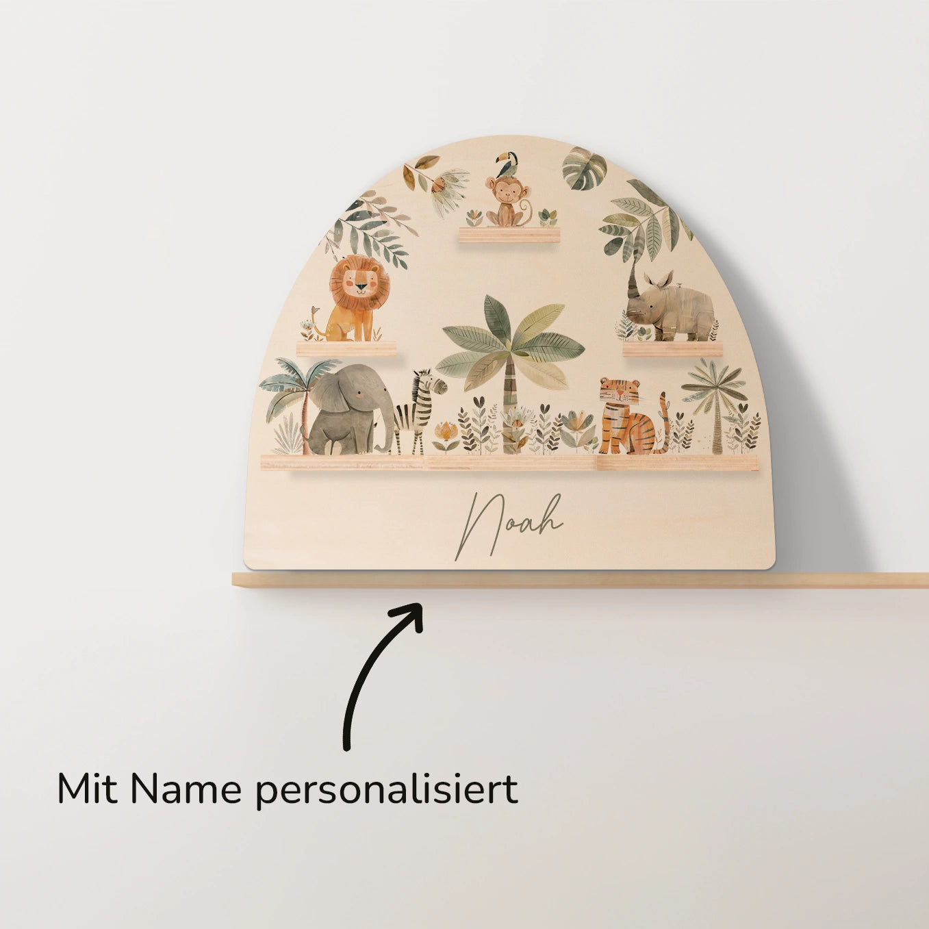 Personalisiertes Toniebox Regal "Safari Tiere"