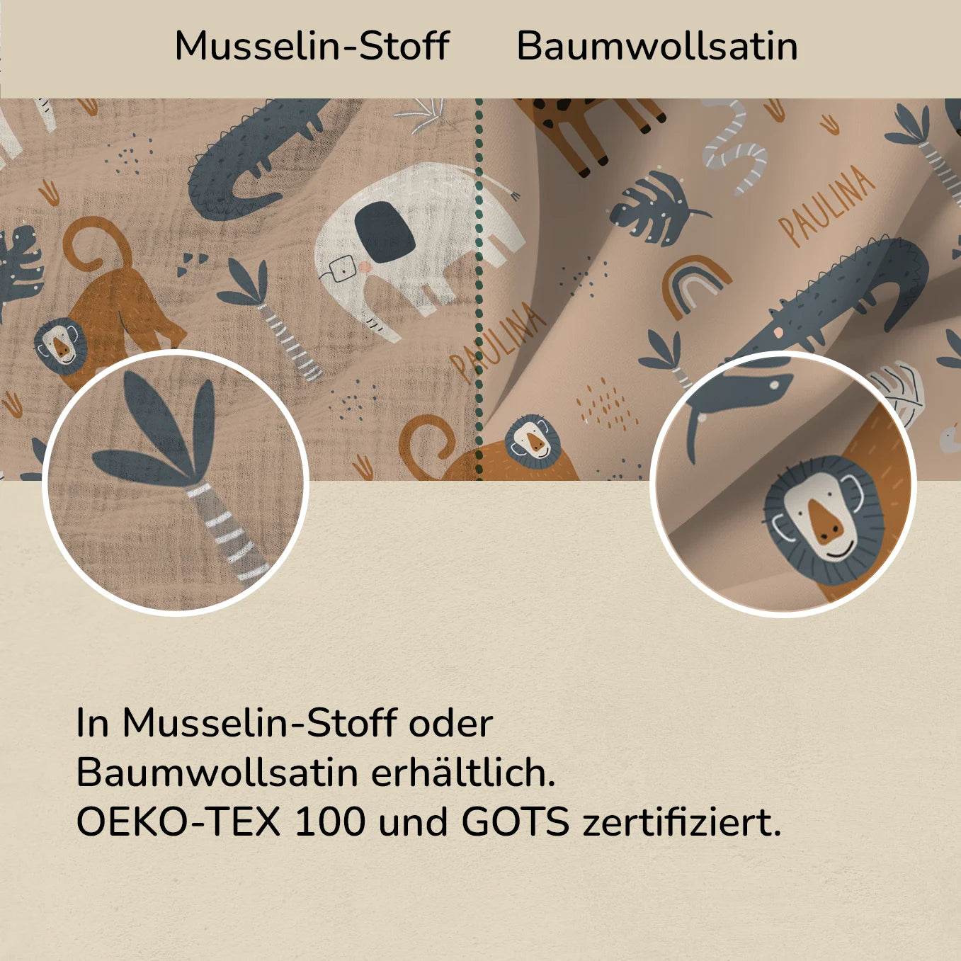 Personalisierte Kinder Bettwäsche "Savanne"