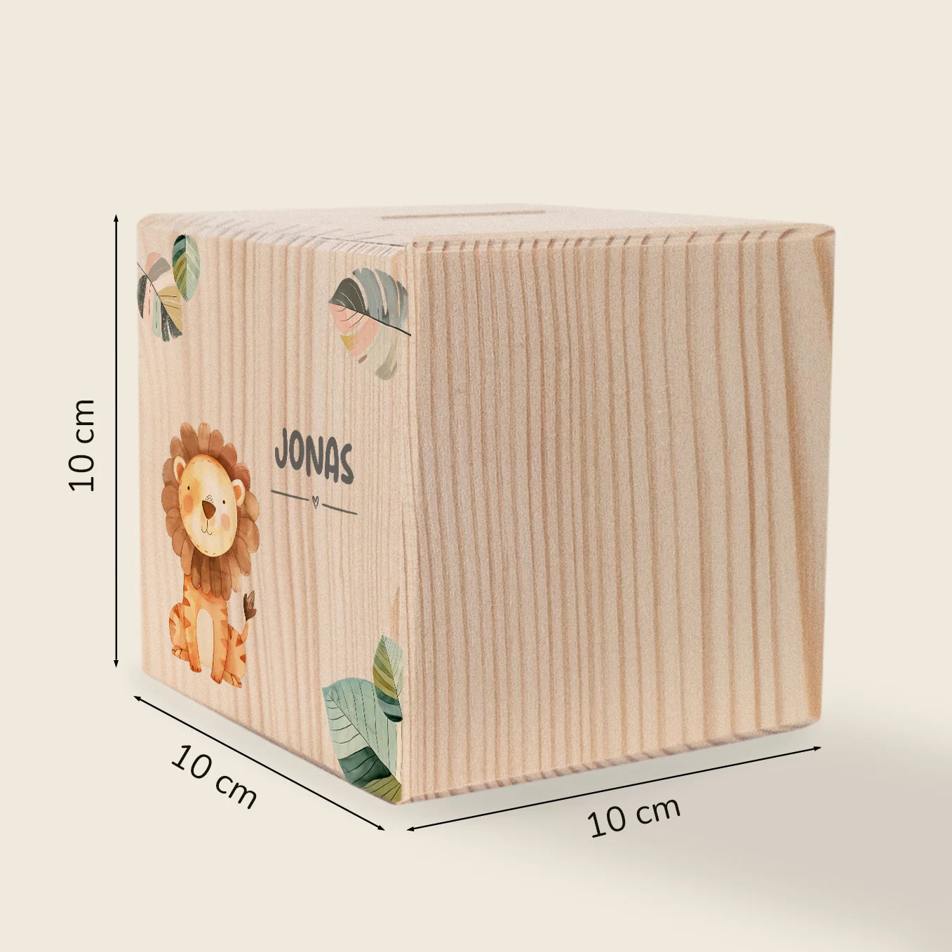 Personalized wooden money box "Wish animal"