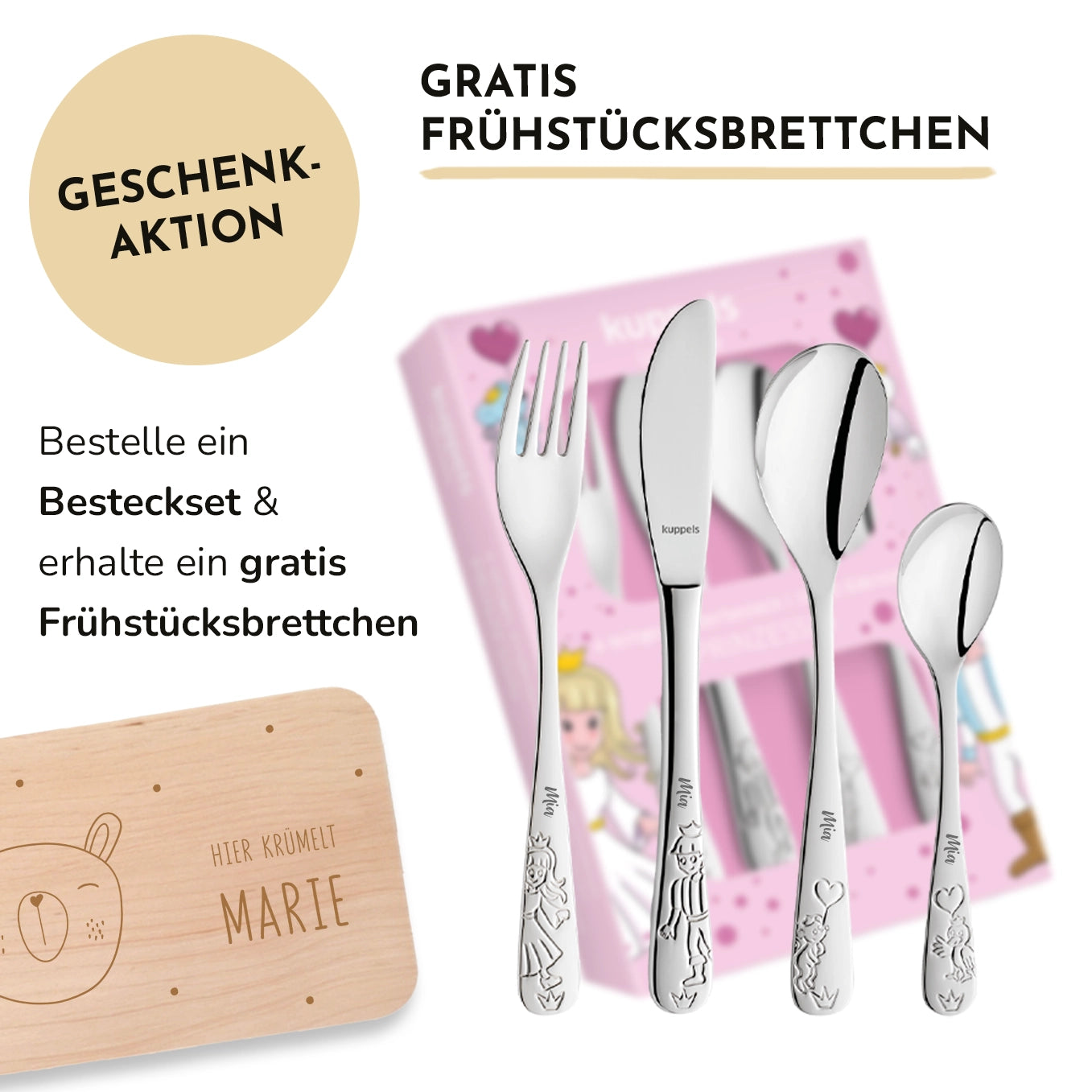 Personalisiertes Amefa Kinderbesteck "Prinzessin"