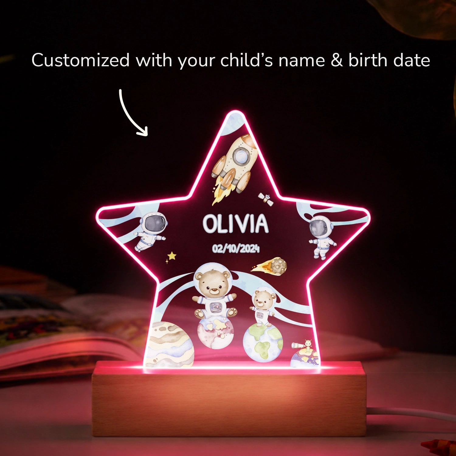 Personalized Star Night Light "Astronaut"