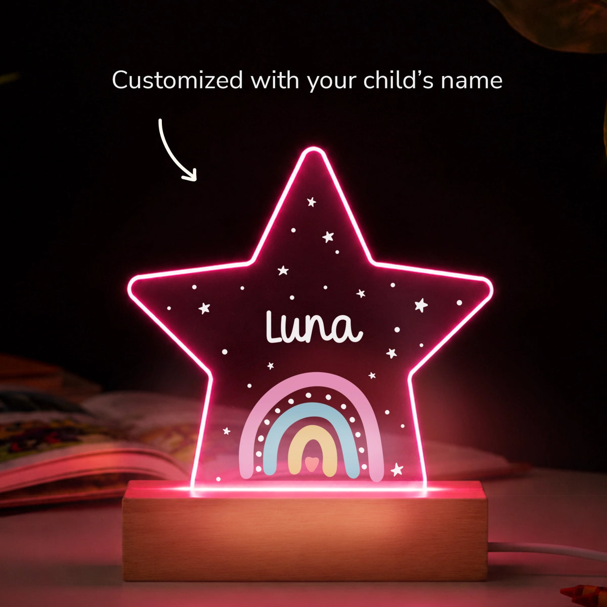 Personalized Night Light Star "Rainbow" — View 3