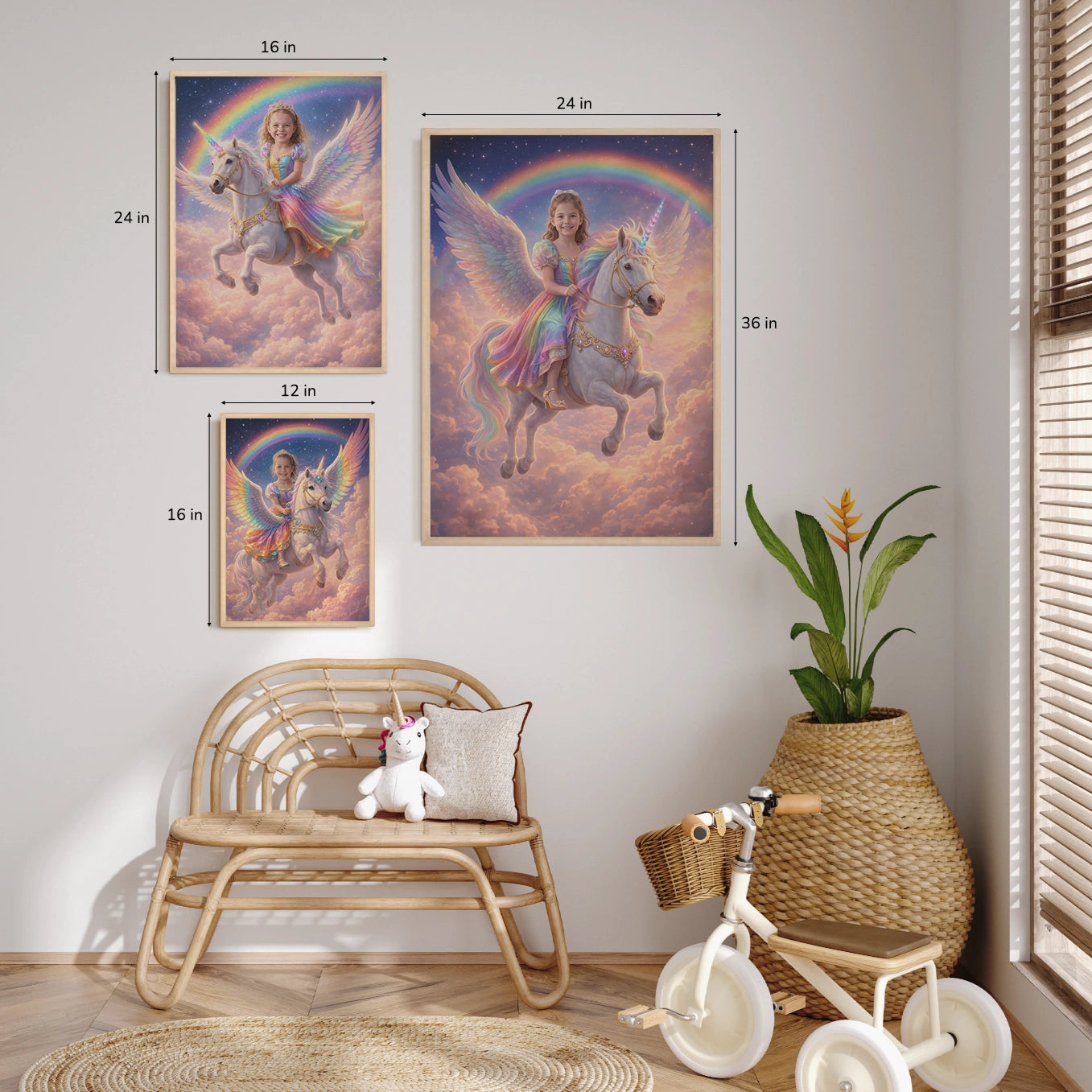 Personalized "Flying Unicorn Princess" Poster