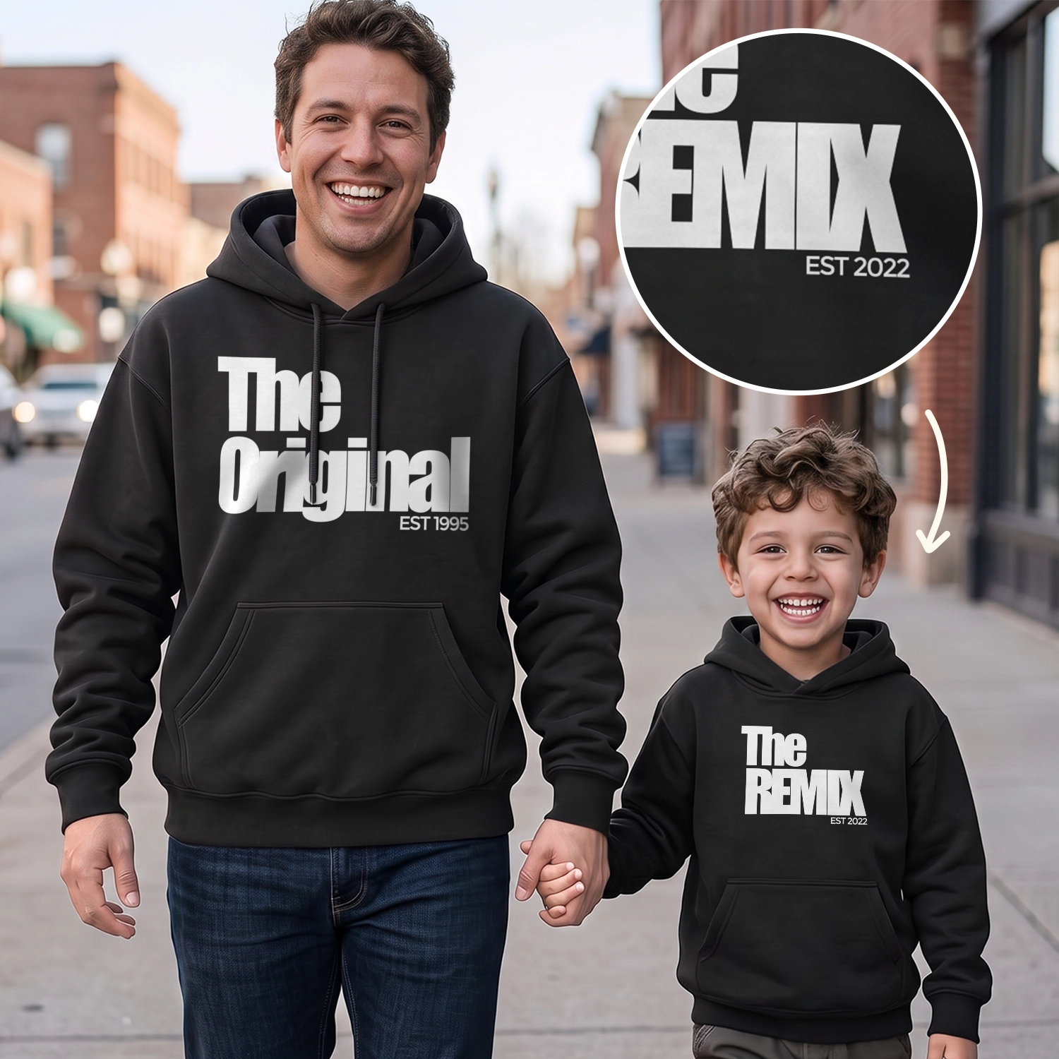 Personalized Matching Hoodie Set "The Original & The Remix"