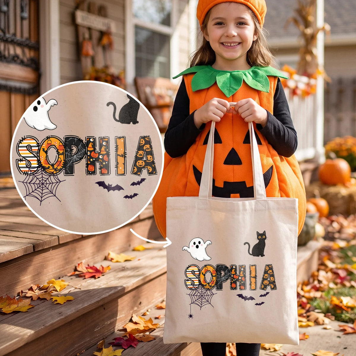 Personalized Fabric Bag "Halloween Name"