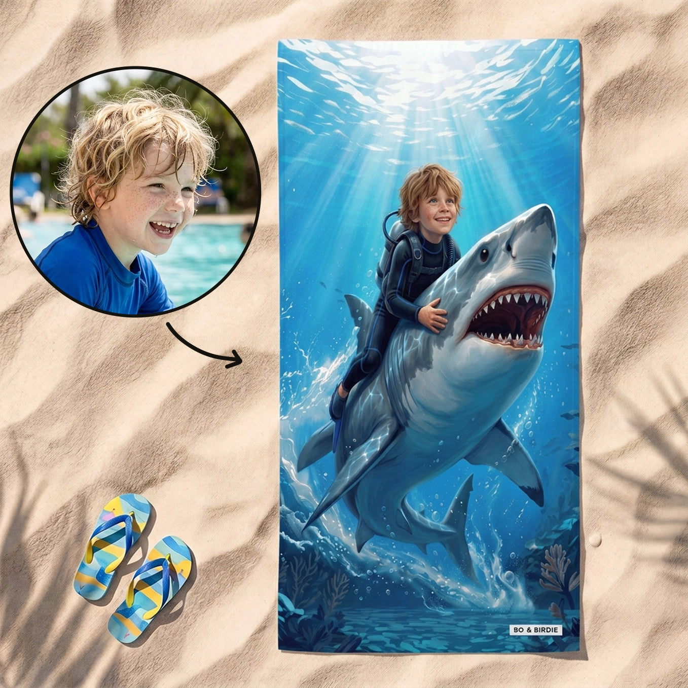 Personalized Beach Towel "Shark"
